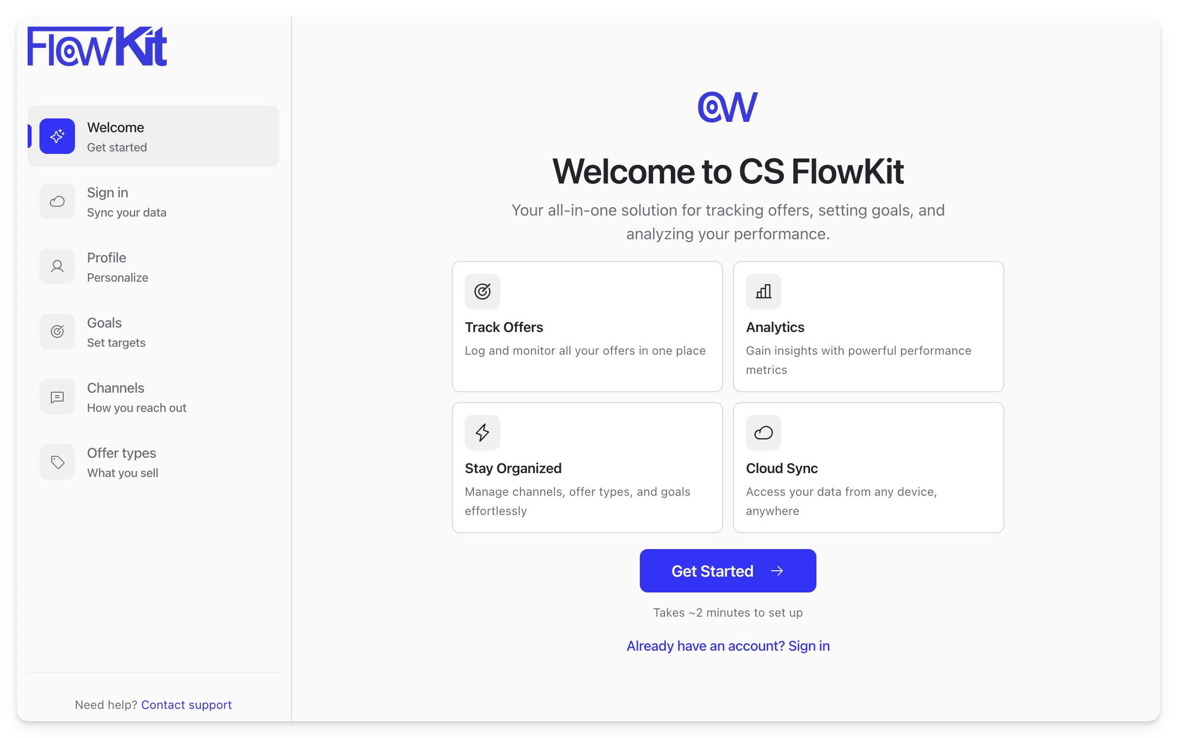CS FlowKit | Calm customer-success workspace for offers, follow-ups ...
